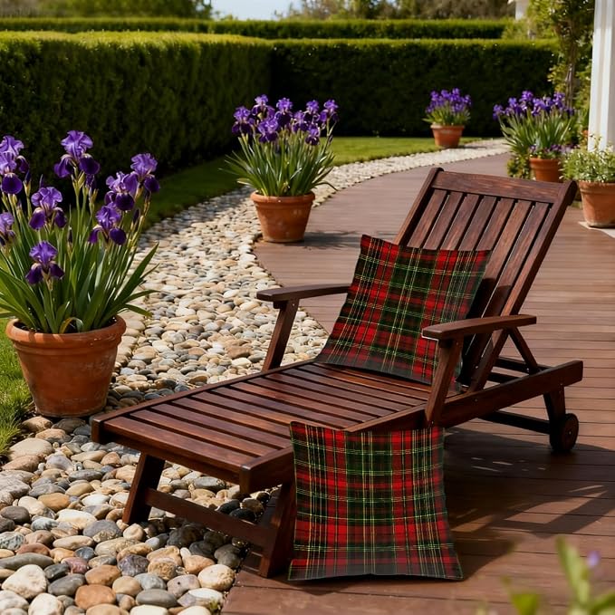 20x20 Inch Outdoor Pillow Covers Set of 2 Waterproof Throw Pillow Covers Decorative Couch Cushion Covers Buffalo Check Plaid Square Pillowcases Protectors for Patio Garden Sofa