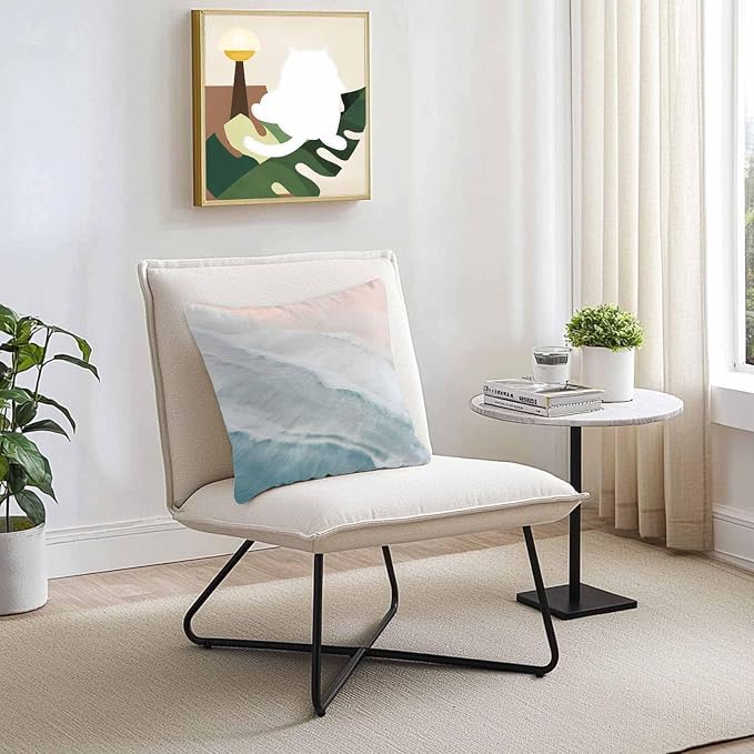Outdoor Throw Pillow Cover Watercolor Blue White Wave Ripple Ocean Beach Waterproof Cushion Covers 2 Pack Coastal Landscape Pillow Cases Home Decoration for Patio Garden Couch Sofa