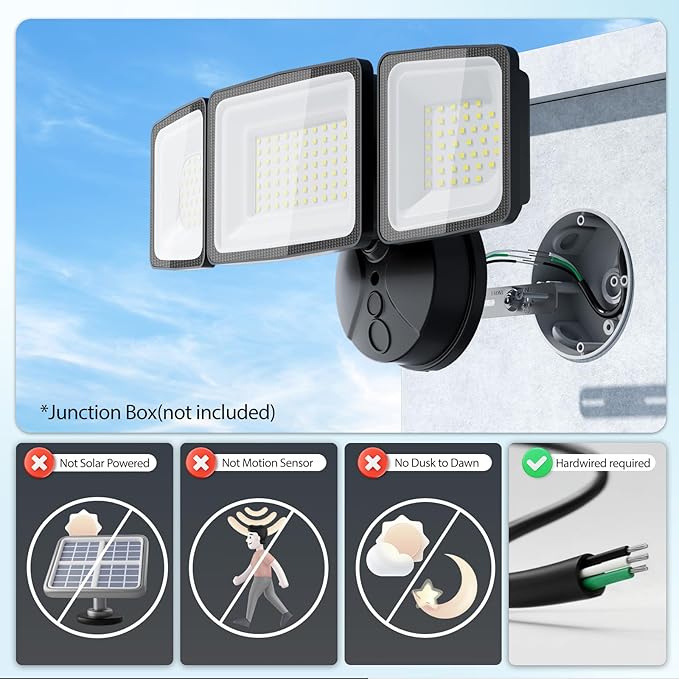 Onforu 150W LED Security Light, 15000LM Outdoor Flood Light Switch Controlled, IP65 Waterproof LED Exterior Floodlight, 6500K White Wall Mount Security Lighting for Entryway, Garage, Yard, Eave