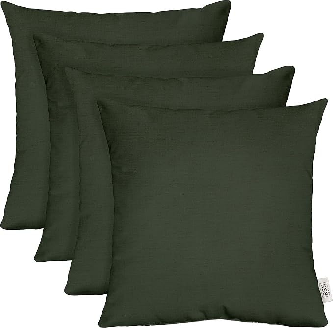 RSH DECOR: Sunbrella Play Square Throw Pillows Set of 4 | 17" x 17" | Water and Fade-Resistant Performance Fabric | Outdoor Pillow Covers with Down-Alternative Inserts | Play Jungle
