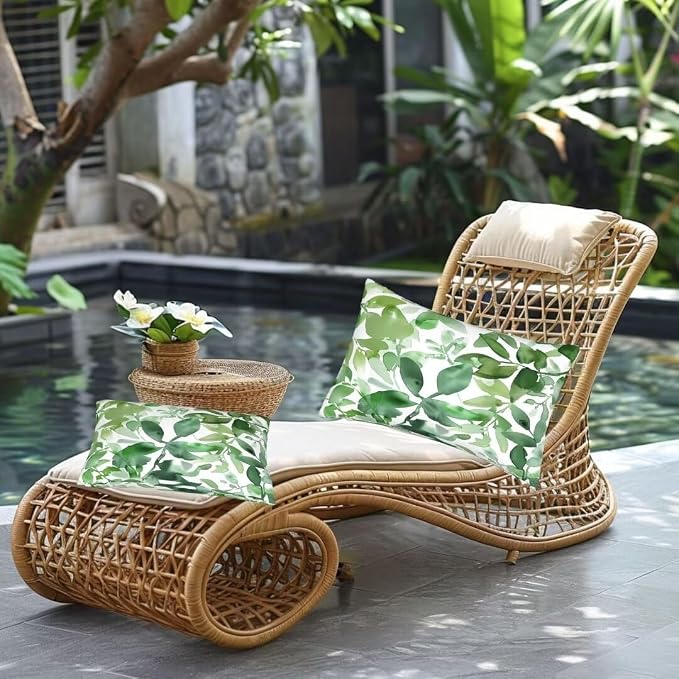 Outdoor Pillows Waterproof Set of 2 Outdoor Pillow Covers 28x36 Inch, Green Throw Pillows Plant Pillow Covers, Summer Garden Decorative Pillows Outdoor Pillows for Patio Furniture Car Home Decor-hs111