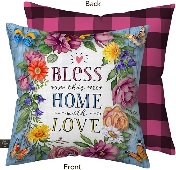 Briarwood Lane Bless This Home with Love Indoor/Outdoor Pillow