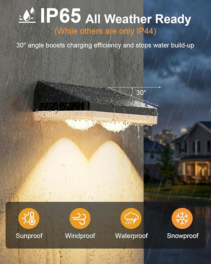 Solar Fence Lights Outdoor,3000/4500/6000K/RGB 13 Mode 16PACK Fence Lights Solar Powered High Brightness LED Lens IP65 Waterproof Solar Wall Light for Outside/Patio/Step/Backyard/Railing Pool/Deck