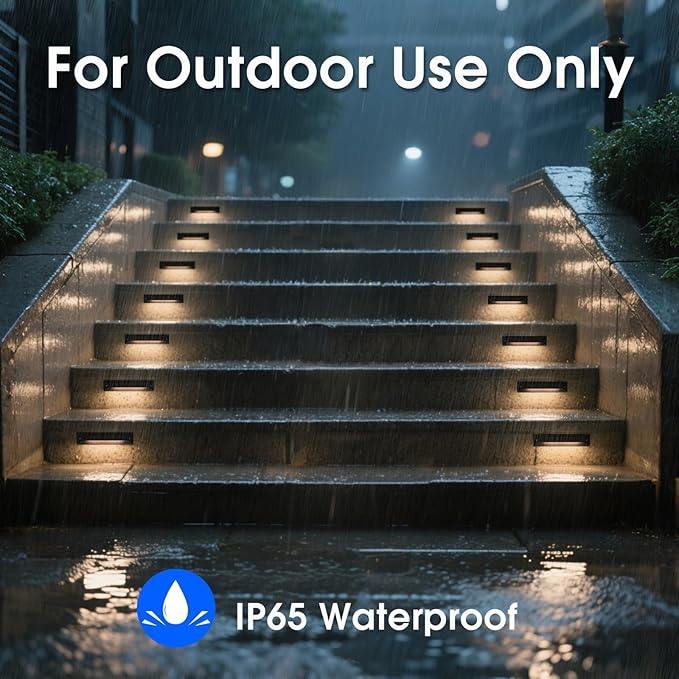 Energetic 5CCT LED Outdoor Step Lights, Low Voltage Deck Lights for Landscape, Yard, Driveway, Garden, Porch, Stairway, 8 inch, 5W, 2200K/2700K/3000K/4000K/5000K, IP65 Waterproof, Aluminum, Pack of 6