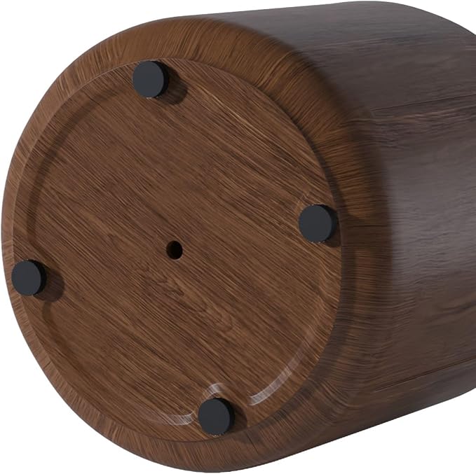 19.29" H Round Outdoor Indoor Side Table, Modern Wood Grain Patio Garden Stool, Sturdy MGO Waterproof, No-Assembly Table for Patio, Garden, Backyard, Living Room