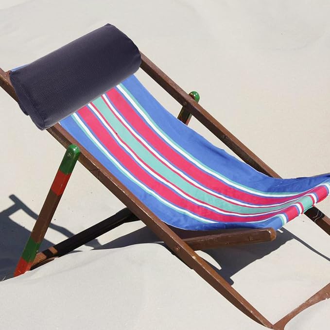Yardwe Folding Chair Pillow Headrest Cushion for Outdoor Patio Beach Lounge Chair with Elastic Band and Detachable Cover 13.77X6.49X2.16 Inch