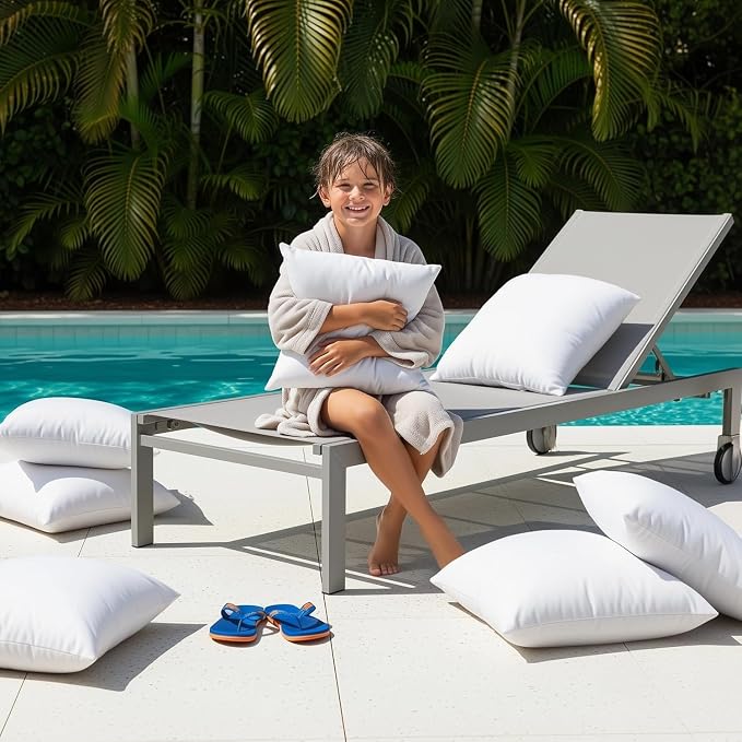 Utopia Bedding 28x28 Outdoor Pillows, Water Resistant Throw Pillows, 2-Pack | Outdoor Throw Pillows, Water Repellent, Decorative Pillow for Patio Furniture & Porches, Plush & Supportive, Pack of 4, White