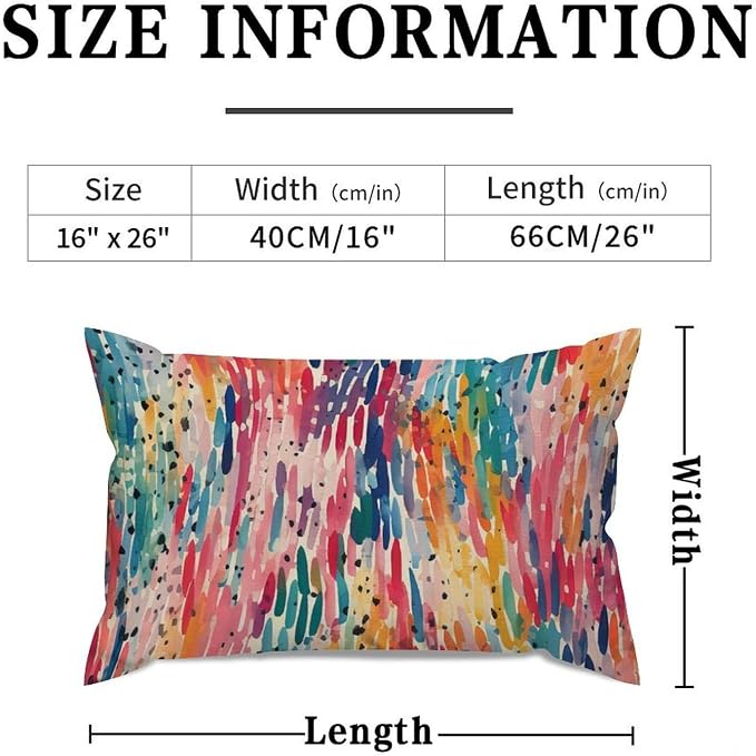 Lumbar Pillow Cover Make It Rain Fiesta Pillowcase Rustic Rainbow Colorful Pillow Cover Accent Decorative Cushion Cases Home Decor for for Sofa Bed Couch Chair Patio 16x26in