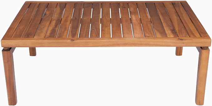Christopher Knight Home Enya Outdoor Coffee Table, Acacia Wood Accent Table with Slatted Panel Design, Modern Patio Table for Garden Balcony, Low-Profile Table for Patio Furniture Set, Teak
