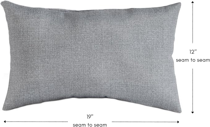 Greendale Home Fashions 2-Pack Outdoor 19x12 inch Rectangle Decorative Throw Pillow, Cement