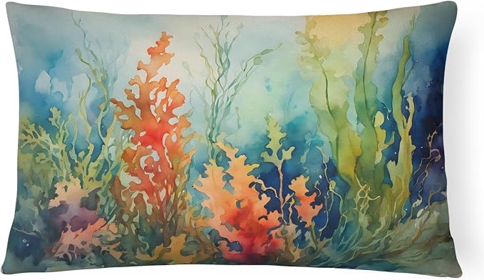 Caroline's Treasures DAC2823PW1216 Seaweed Throw Pillow Machine Washable, Indoor Outdoor Decorative Pillow for Couch, Bed or Patio, 12HX16W