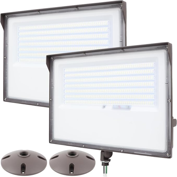 Dusk to Dawn 240W Outdoor LED Flood Light with 1/2" Knuckle Mount (Plate Included), 5000K 33600LM 100-277V, ETL Waterproof LED Security Flood Lighting for Sign/Flagpole/Tree/Yards/Advertising Boards