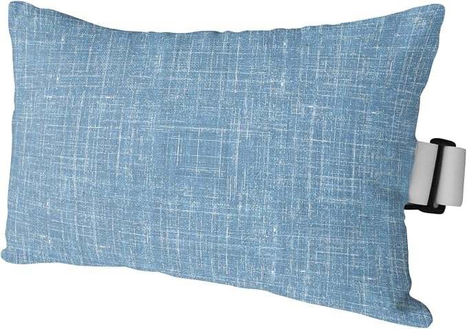 Outdoor Lumbar Pillow Set of 1, Sky Blue Waterproof Beach Headrest Pillow with Inserts, Farmhouse Vintage Blue Solid Color Modern Recliner Throw Pillows for Patio Furniture, 12 x 20