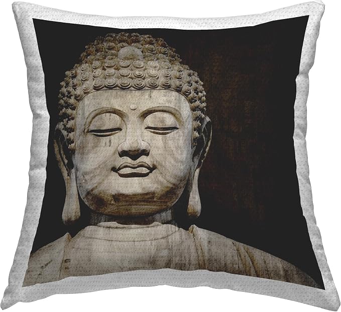 Stupell Industries | Buddha Spiritual Sacred Prayer, 18 x 18 | Outdoor Pillow, Made in USA - By Tom Bray