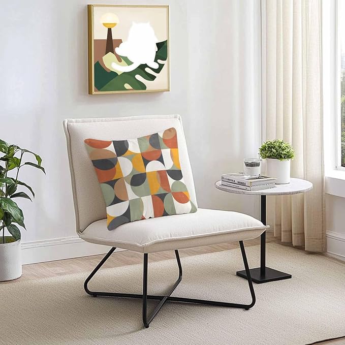 Vandarllin Outdoor Throw Pillows Covers 26x26 inch Set of 2 Waterproof Mid Century Geometric Decorative Zippered Cushion Covers for Patio Furniture, Abstract Modern Retro Lumbar Pillowcases