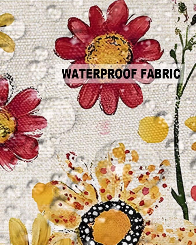 Outdoor Waterproof Pillow Covers for Patio Furniture Pink Purple Floral Decorative Throw Pillow Cover Red Yellow Flowers Pillowcases Set of 2 Cushion Case for Sofa Couch Chair Home Decor 26"x26"