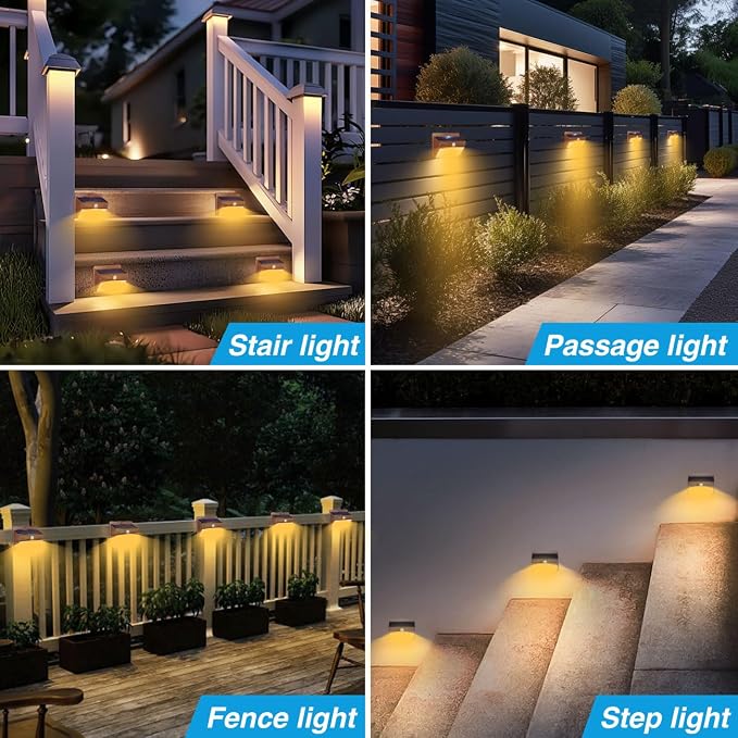 Solar Lights Outdoor Motion Sensor [10 Packs] Security Light with 3 Lighting Modes Wall Lights Waterproof Solar Powered Lights for Garden Fence Yard, Brown White