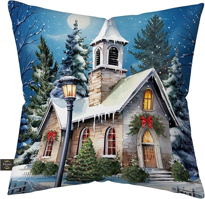 Briarwood Lane Winter Christmas Indoor/Outdoor Pillow 17x17 Holy Night for Christmas Pillow