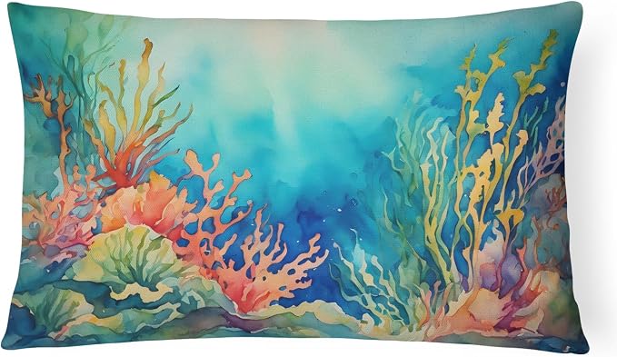 Caroline's Treasures DAC2824PW1216 Seaweed Throw Pillow Machine Washable, Indoor Outdoor Decorative Pillow for Couch, Bed or Patio, 12HX16W