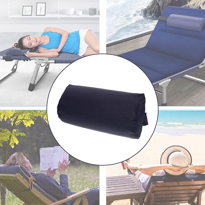 Yardwe Folding Chair Pillow Headrest Cushion for Outdoor Patio Beach Lounge Chair with Elastic Band and Detachable Cover 13.77X6.49X2.16 Inch
