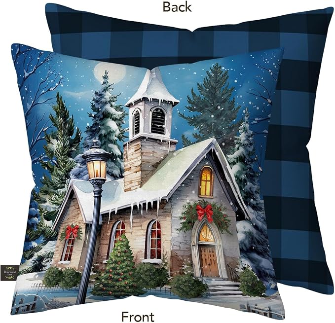 Briarwood Lane Winter Christmas Indoor/Outdoor Pillow 17x17 Holy Night for Christmas Pillow