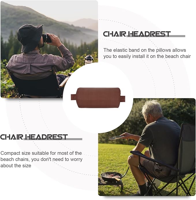 Yardwe Beach Chair Headrest Pillow Soft and Cozy Head Cushion for Folding Patio Chairs Easy to Install and Clean
