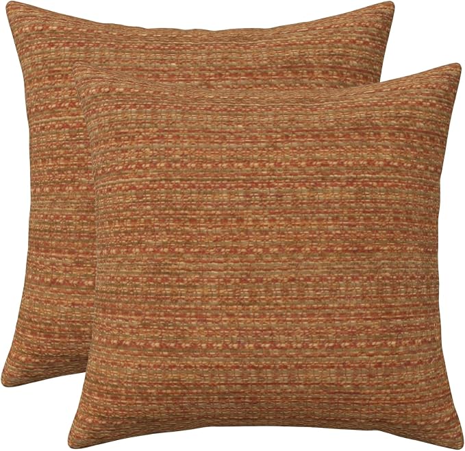 RSH DECOR: Sunbrella Square Throw Pillows Set of 2 | 20" x 20" | Water and Fade-Resistant Performance Fabric | Outdoor Pillow Covers with Down-Alternative Inserts | Made in USA (Simone Sinnabar)
