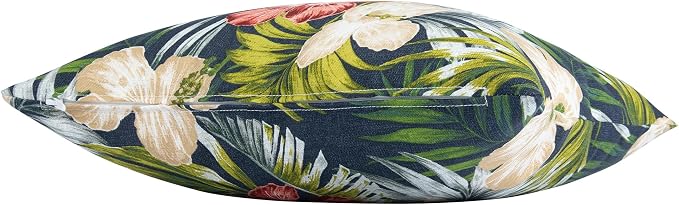 Magpie Fabrcis Pack of 2 Outdoor Waterproof Throw Pillow with Insert 18 x 18 Inch, Christmas Decorative Back Cushion Pad for Garden Patio Tent Balcony Couch Sofa (Midnight Floral)