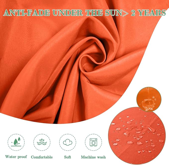 9pc Waterproof Outdoor Couch Cushions for 4 Seat Patio Orange | Water-resistant, UV-resistant,9pc High-Density Foam Replacement Cushions for 4-Seat Outdoor Sectional Furniture