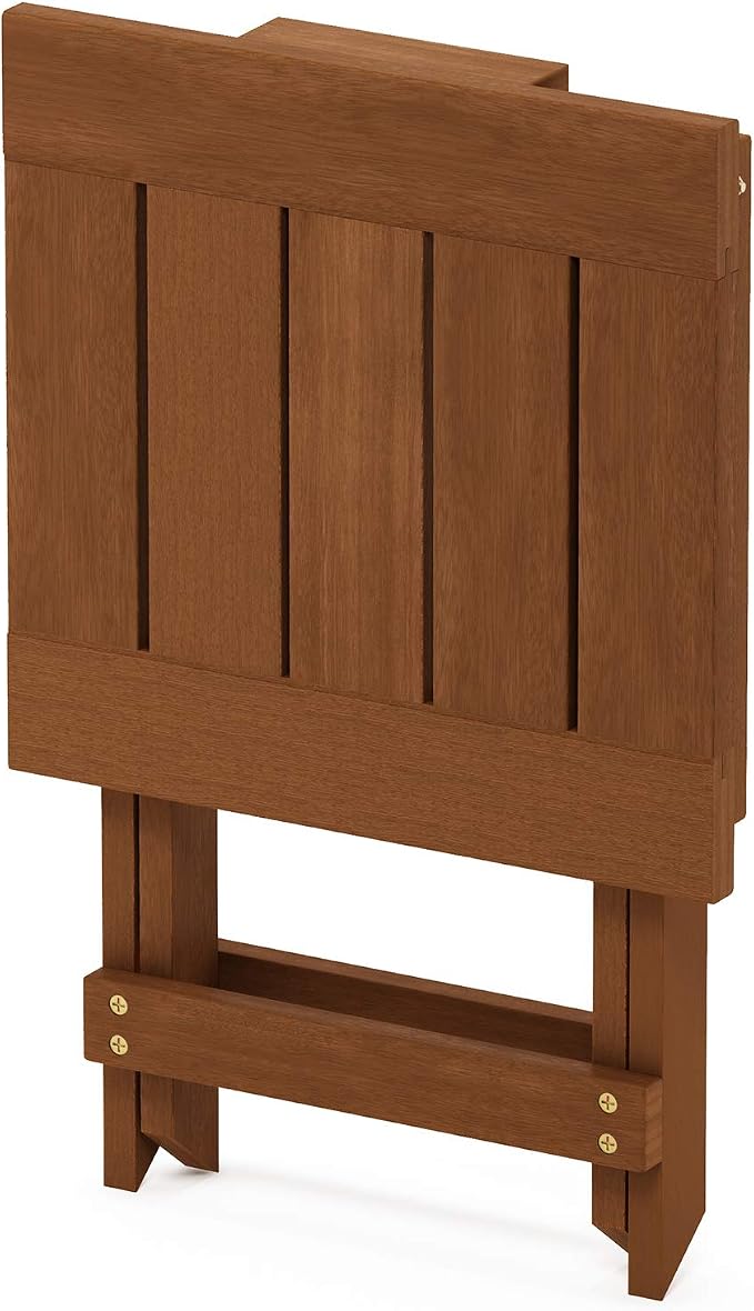 Furinno FG18556 Tioman Hardwood Patio Furniture Outdoor Folding Table Small, Natural