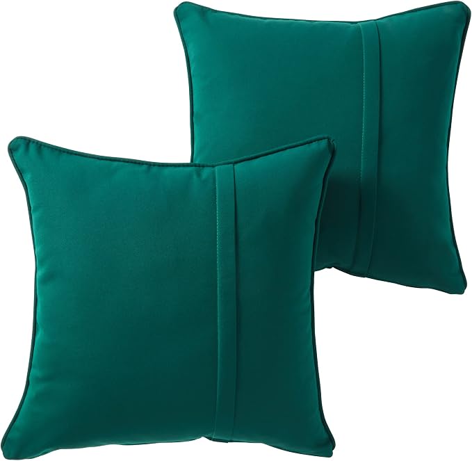 Greendale Home Fashions Sunbrella 20'' Square Outdoor Throw Pillow with Removable Cover (Set of 2), Canvas Forest