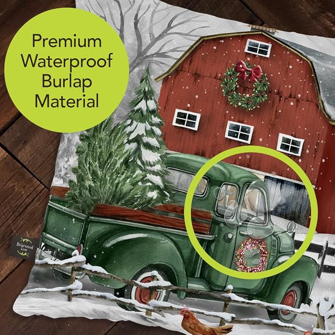 Briarwood Lane Winter Indoor/Outdoor Pillow 17x17 Christmas on the Farm for Christmas Pillow