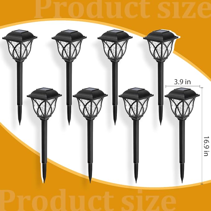 GIGALUMI 6 Pack Solar Lights Outdoor Waterproof, LED Solar Garden Lights | Outdoor Decorations, Garden Decor for Yard, Patio, Landscape, Planter, Walkway (Warm White)