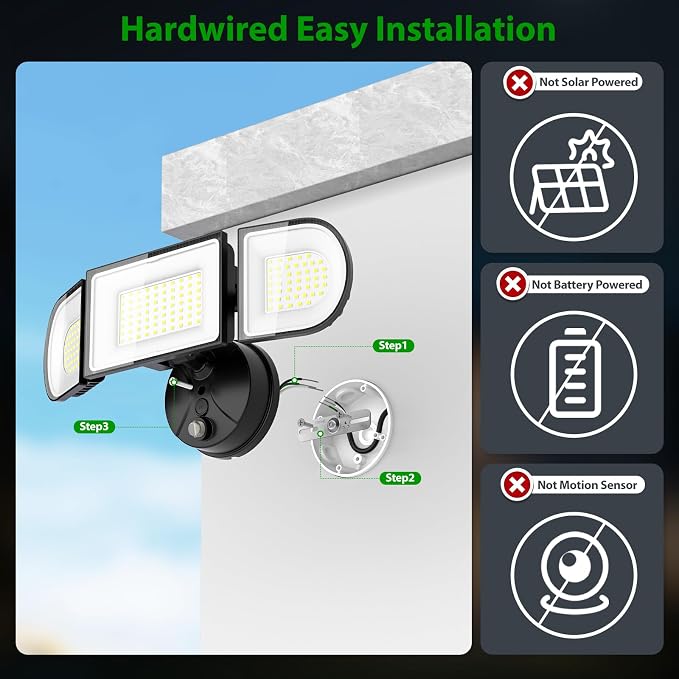 iMaihom 180W Dusk to Dawn Flood Lights Outdoor, 18000LM 6500K Super Bright LED Security Lights, IP65 Waterproof Exterior Light with Photocell, Hardwired Outdoor Lighting for Yard, Garden, Garage Black