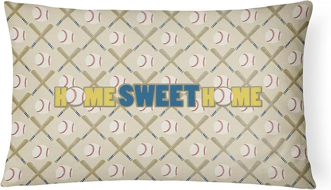 Caroline's Treasures SB3076PW1216 Home Sweet Home Canvas Fabric Decorative Pillow Machine Washable, Indoor Outdoor Decorative Pillow for Couch, Bed or Patio, 12HX16W
