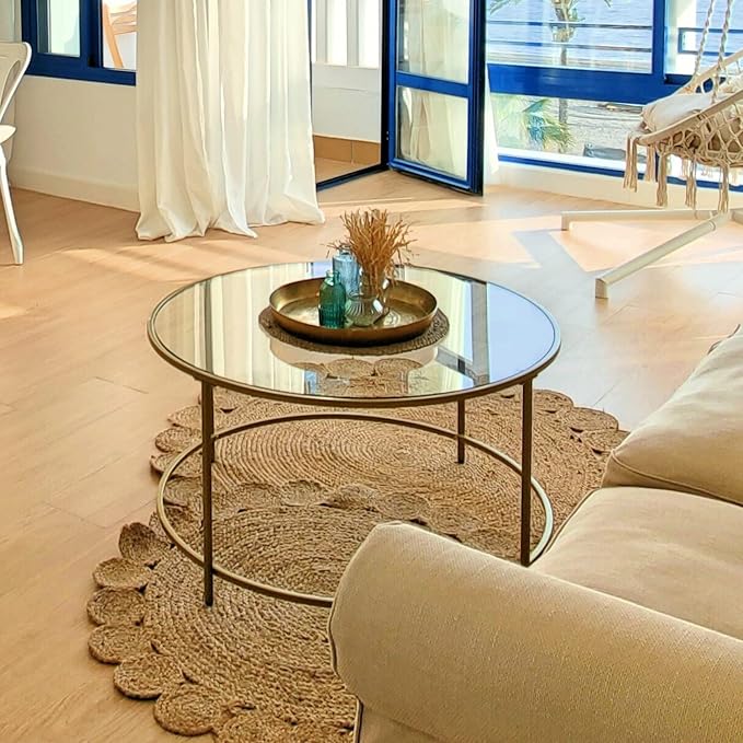 38 Inch Round Tempered Flat Polished Edge Glass Table Top -1/4” Thick Round Glass Table Top–Heavy Duty, Dining, Coffee, and Office Tables by Fab Glass and Mirror