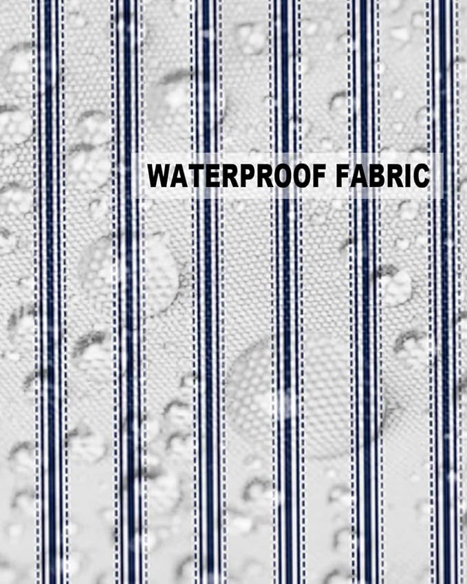 Outdoor Waterproof Throw Pillow Covers Set of 2 Blue Stripe Pillowcases 16x16 Inches Vertical Striped Patio Decorative Pillows Cushion Case Patio Pillows for Couch Bed Chair Garden