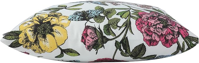 FUNHOME Water Resistant Outdoor Throw Pillows for Patio Furniture,18x18 Inch Decorative Pillows Set of 2 with Insert,Hidden Zipper Headrests for Sofa Couch Chair(Butterfly Flower)
