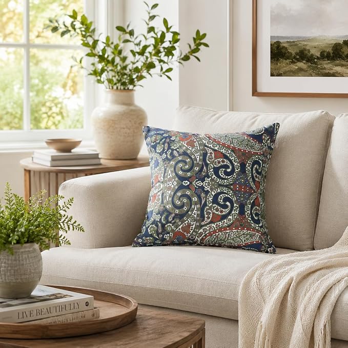 Outdoor Throw Pillows 18×18 Inch Pack of 2 Waterproof Decorative Patio Pillows with Inserts, Square Pillows for Garden Couch Sofa and Patio Furniture