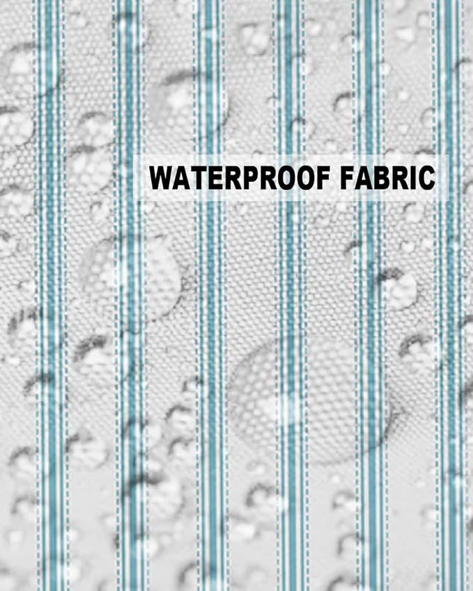 Outdoor Waterproof Throw Pillow Covers Set of 2 Teal Stripes Pillowcases 18x18 Inches Simple Style Patio Decorative Pillows Cushion Case Patio Pillows for Couch Bed Chair Garden
