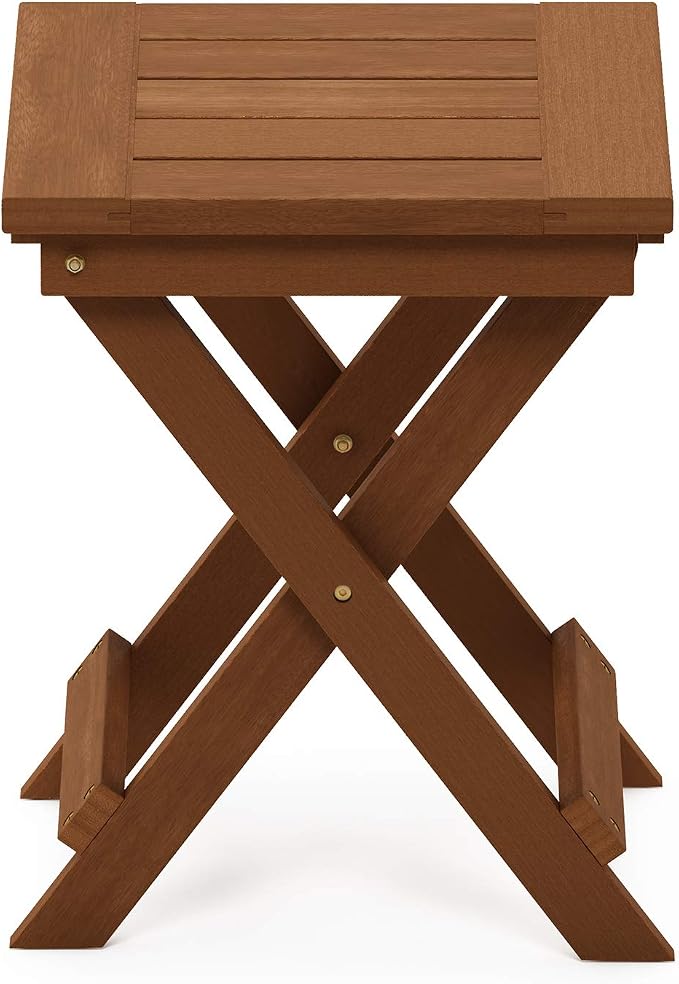 Furinno FG18556 Tioman Hardwood Patio Furniture Outdoor Folding Table Small, Natural