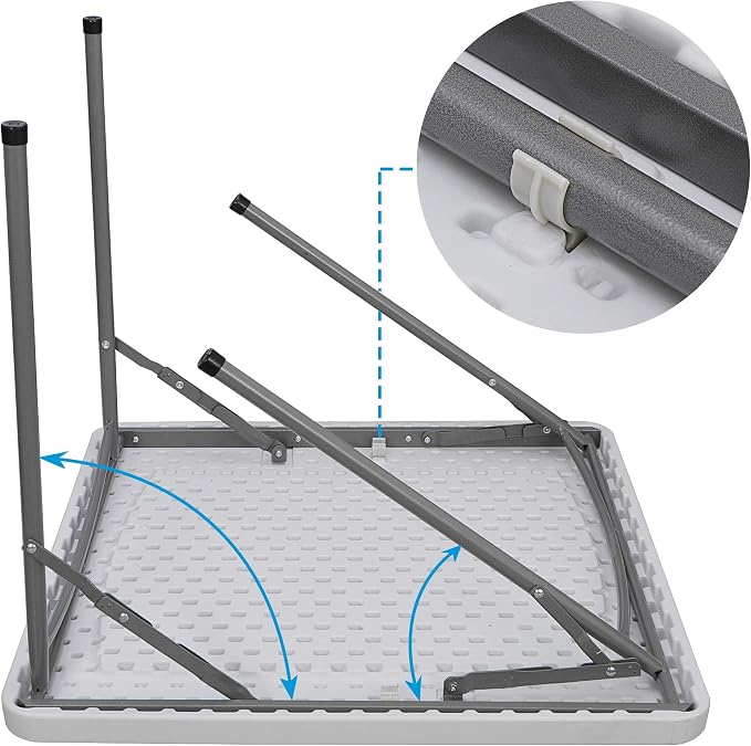 ZENY 3 Foot Portable Folding Table Camping Picnic Table Indoor Outdoor Dining Party Picnic Plastic Table