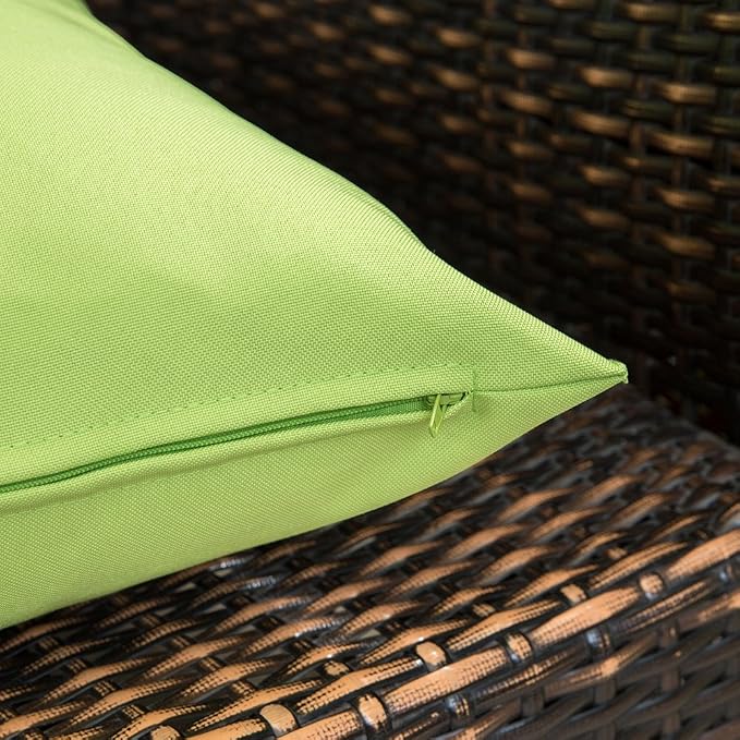 MIULEE Decorative Outdoor Waterproof Pillow Covers 16x16 Pale Green | Decorative Patio Furniture,Pack of 2,Accent Square Soild Throw Pillow Covers,Summer Garden Tent Couch Sofa