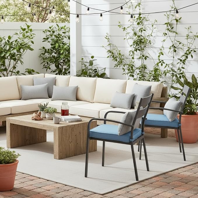 Set of 2 Outdoor Throw Pillows 19 x 12 Inch – Reversible Rectangle Patio Accent Pillows – Weather-Resistant Polyester Fabric – Eco-Friendly Recycled Polyfiber Fill – Heather Gray
