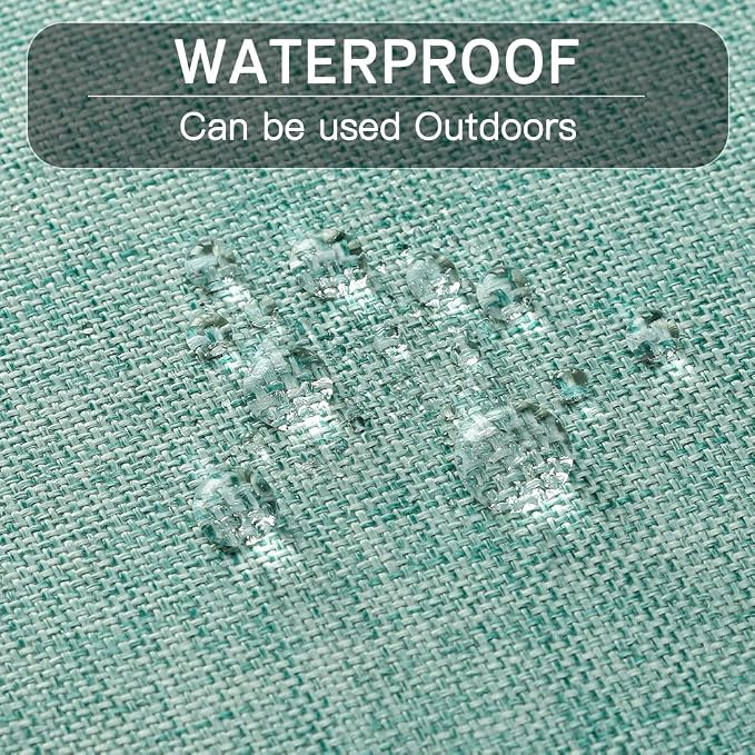 OTOSTAR Outdoor Throw Pillow Covers Waterproof Garden Decorative Pillow Cases Square Outdoor Pillow Covers Patio Cushion Case Pillows for Couch Tent Sofa Balcony Decor 18x18 Inch Pack of 4 (Mint)