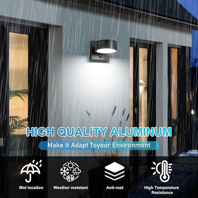 Motion Sensor Outdoor Lights, Aluminum Outdoor Wall Sconce, LED Porch Lights, Exterior Lighting fixtures, Waterproof 3000K/4000K/5000K Front Porch Light for Garage Enterway