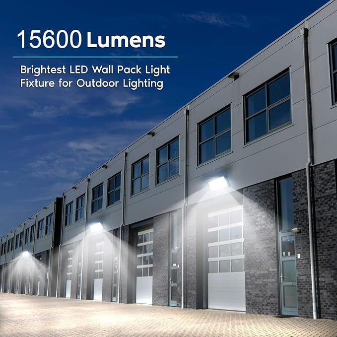 ledmo 120W LED Wall Pack Light 4 Pack Dusk to Dawn with Photocell Outdoor Commercial Industrial Lights 840W HPS HID Equivalent 5000K Security Flood Lighting for Buildings,Warehouse, Parking,Yard