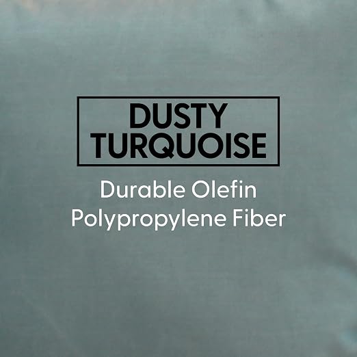 Factory Direct Partners Presidio 18" x 18" Square Decorative Throw Pillow Set with Piping for Indoor/Outdoor Furniture UV, Fade, Weather-Resistant Olefin Fabric (2-Pack) - Dusty Turquoise, 13810-137