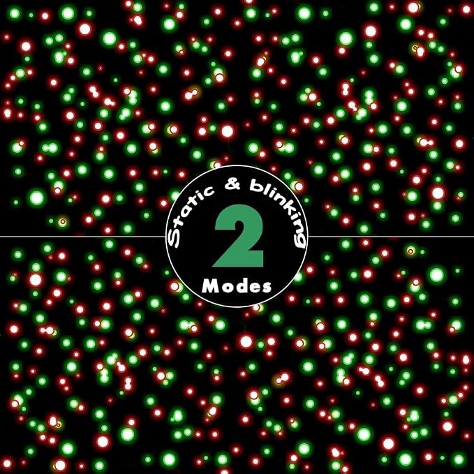 Christmas Laser Light Projector Outdoor, 2 Pack | Red and Green Star Laser Lights with Timer for Outdoor Decorations, Waterproof Landscape Lighting for Christmas and Holidays
