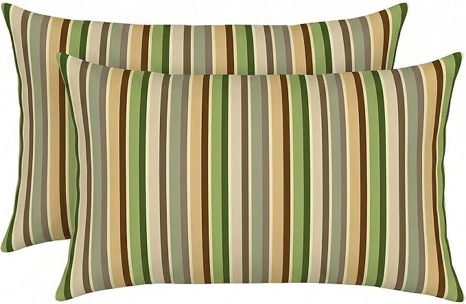 RSH DECOR: Sunbrella Jumbo Lumbar Pillows Set of 2 | 26" x 16" | Water and Fade-Resistant Performance Fabric | Outdoor Pillow Covers with Down-Alternative Inserts | Made in USA (Samuel Meadows)